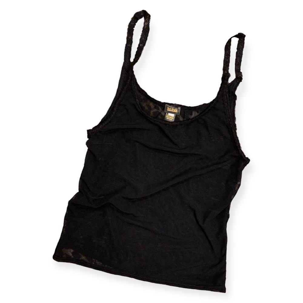 Solstice Intimates black mesh tank top